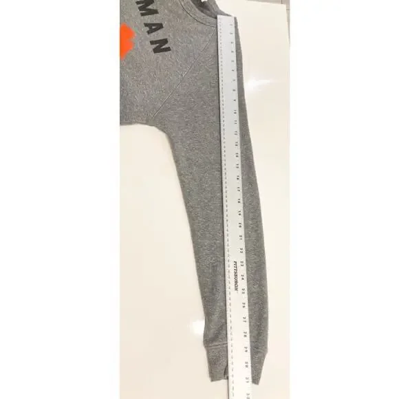 NWOT CLARE V CV+EMC Sweatshirt S Oversized Graphic RED-LIPS”Maman Je T’aime”Grey - Picture 12 of 12